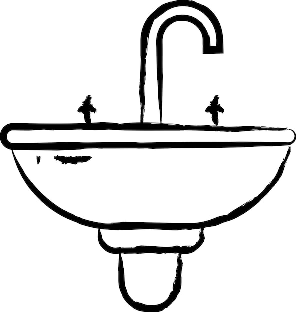 Ilustración de vector dibujado a mano lavabo