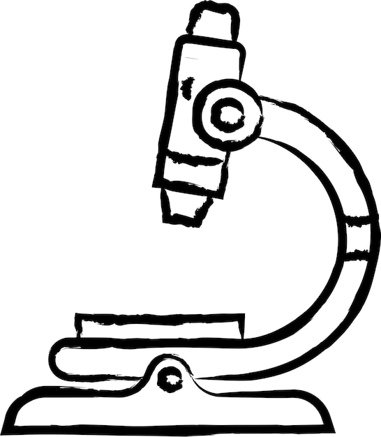 Ilustración de vector dibujado a mano microscopio