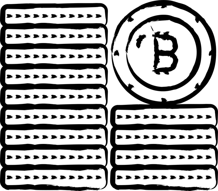 Vector ilustración de vector dibujado a mano monedas
