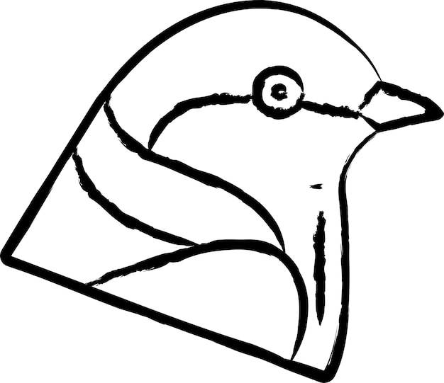 Ilustración de vector dibujado a mano pájaro golondrina