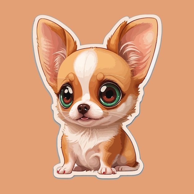 Ilustración de vector dibujado a mano de personaje de dibujos animados lindo perro