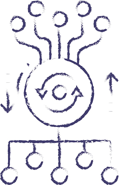 Vector ilustración de vector dibujado a mano de procesamiento ai