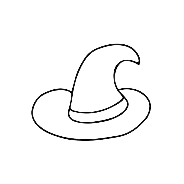 Ilustración de vector dibujado a mano de sombrero de bruja aislado sobre fondo blanco