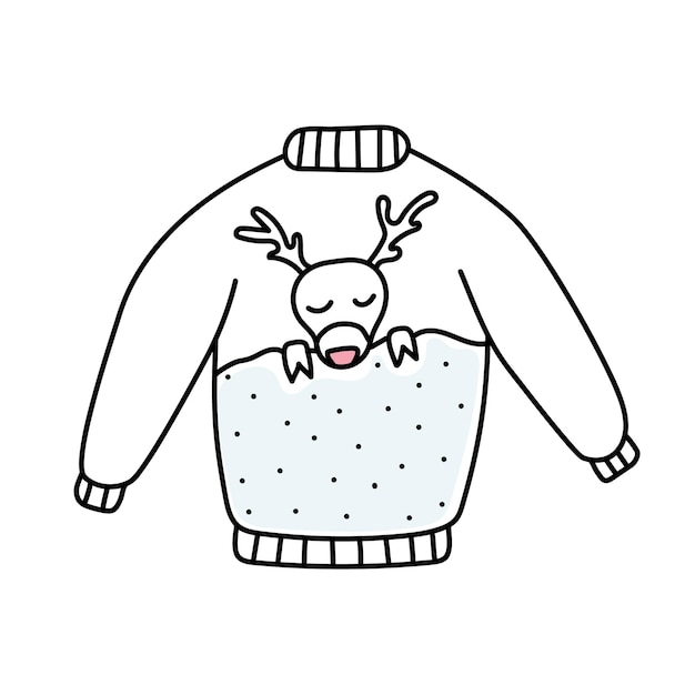 Ilustración de vector dibujado a mano de un suéter