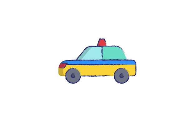 Ilustración de vector dibujado a mano taxi