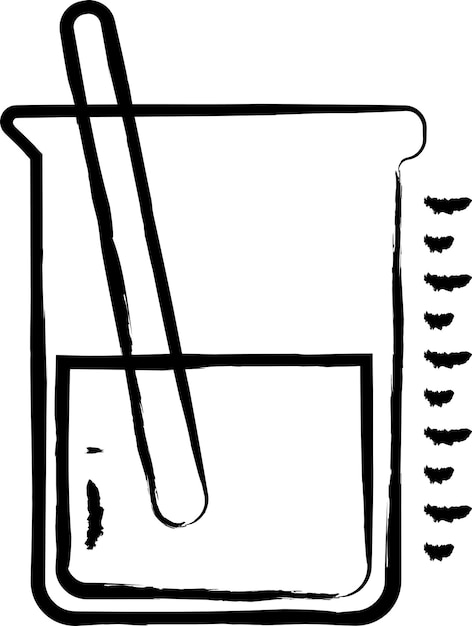 Ilustración de vector dibujado a mano de taza de química