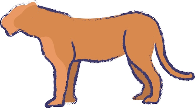 Ilustración de vector dibujado a mano tigre