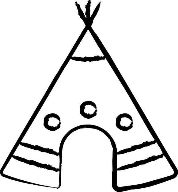 Ilustración de vector dibujado a mano tipi