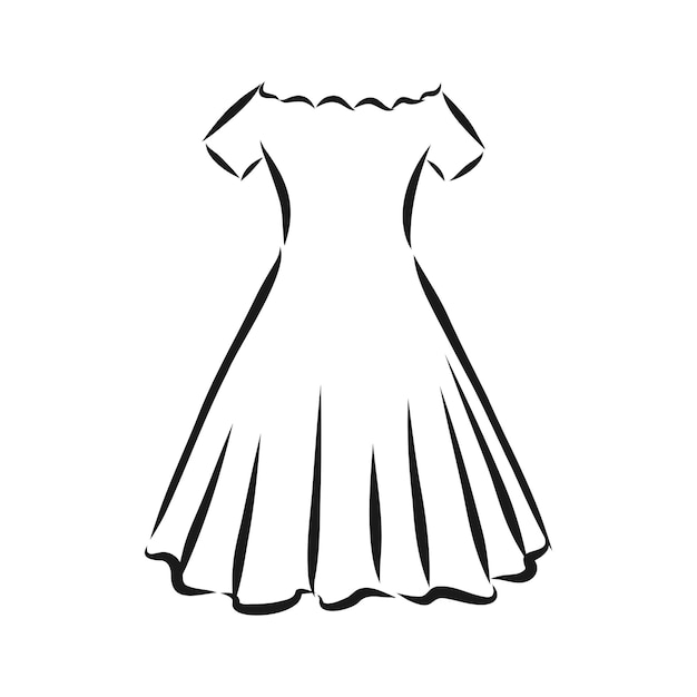 Ilustración de vector dibujado a mano vestidos de mujer