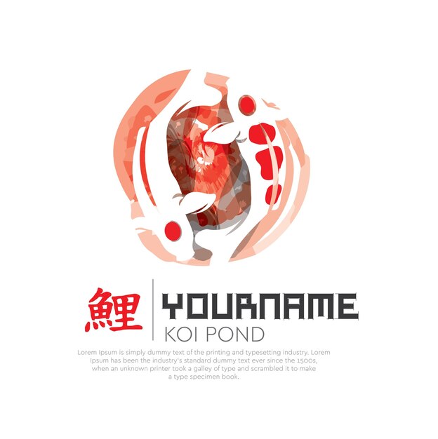 Ilustración de vector de dibujo de peces koi Bueno para estanque o granja koi y cualquier elemento japonés