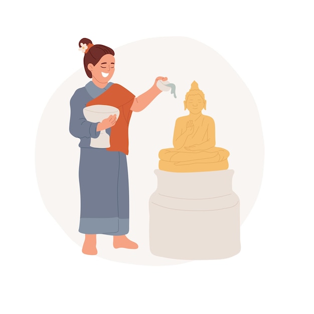 Ilustración de vector de dibujos animados aislado de Songkran