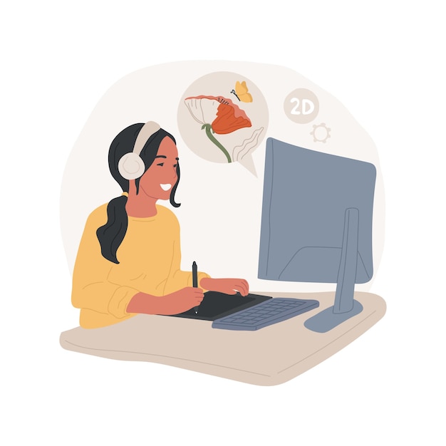 Ilustración de vector de dibujos animados aislados de diseño gráfico