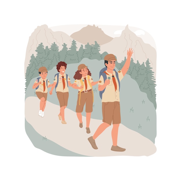 Ilustración de vector de dibujos animados aislados de exploración