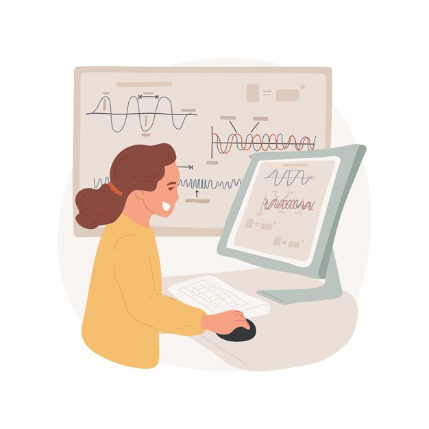 Ilustración de vector de dibujos animados aislados de física