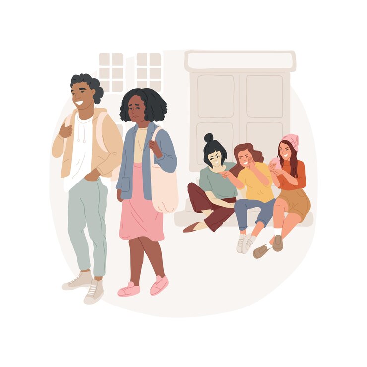 Vector ilustración de vector de dibujos animados aislados de intimidación emocional