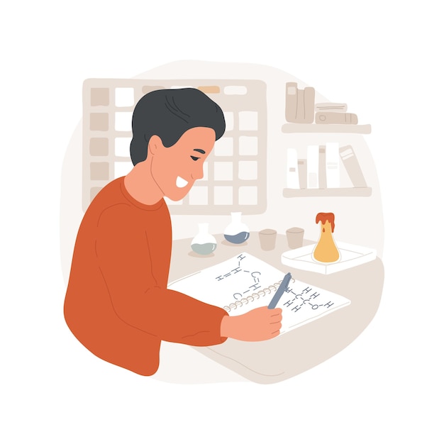 Ilustración de vector de dibujos animados aislados de química