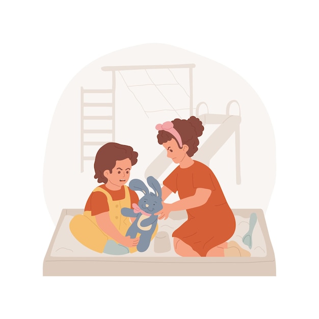 Ilustración de vector de dibujos animados aislados de rivalidad entre hermanos
