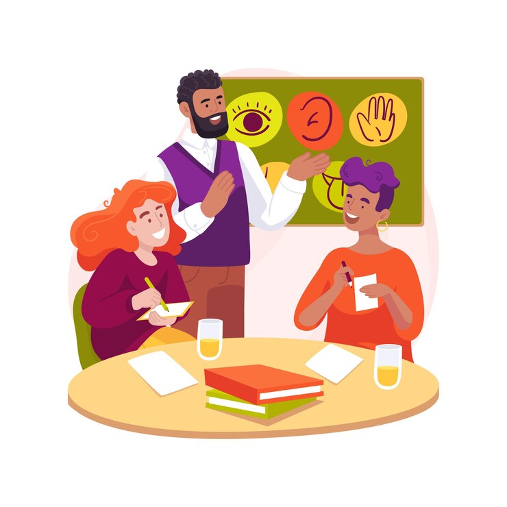 Vector ilustración de vector de dibujos animados aislados de servicio de especialista educativo