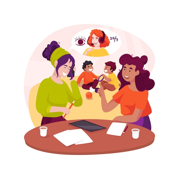 Vector ilustración de vector de dibujos animados aislados de sesión de grupo de apoyo