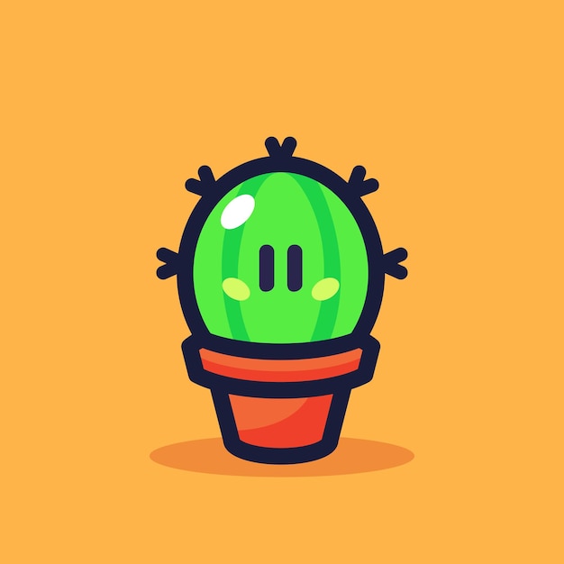 Ilustración de vector de dibujos animados de cactus bebé