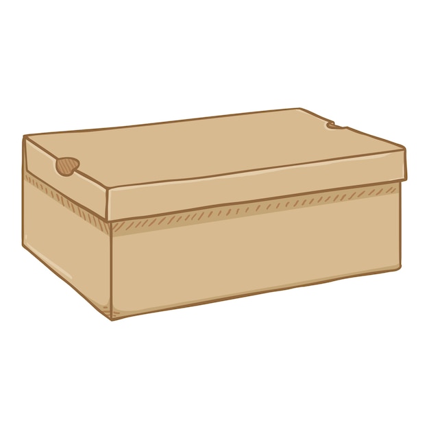 Ilustración Vector Dibujos Animados Caja Zapatos Caja Caja Caja Cartón Marrón