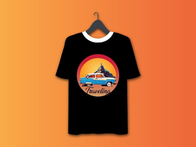 Ilustración de vector de dibujos animados de coche deportivo Diseño de camiseta de coche deportivo