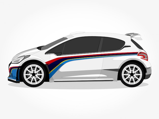 Ilustración de vector de dibujos animados de coche detallada