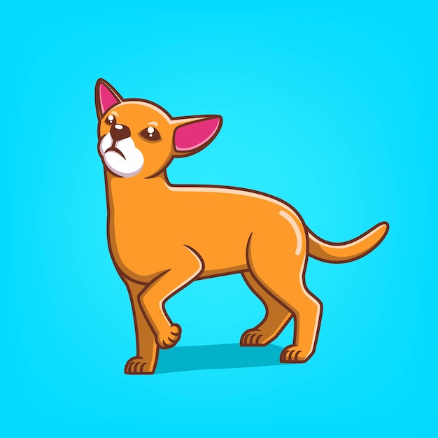 Ilustración de vector de dibujos animados de icono de perro dibujado a mano