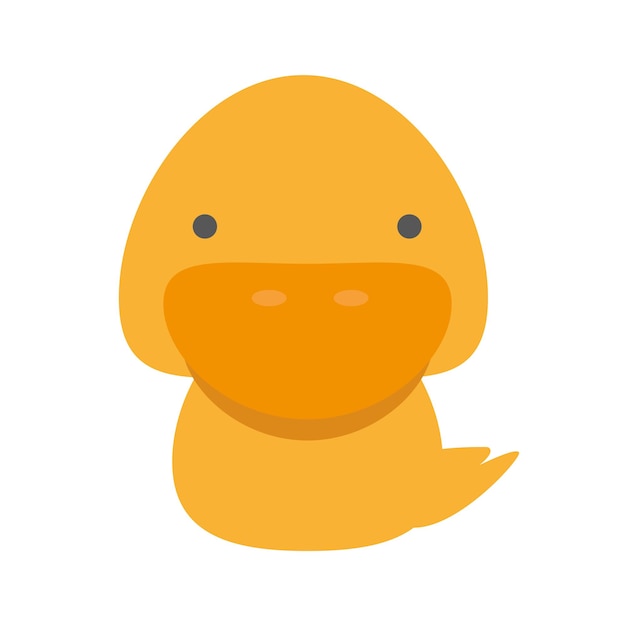 Ilustración de vector de dibujos animados de icono plano de goma de pato - pegatina para niños en diseño plano. Vector