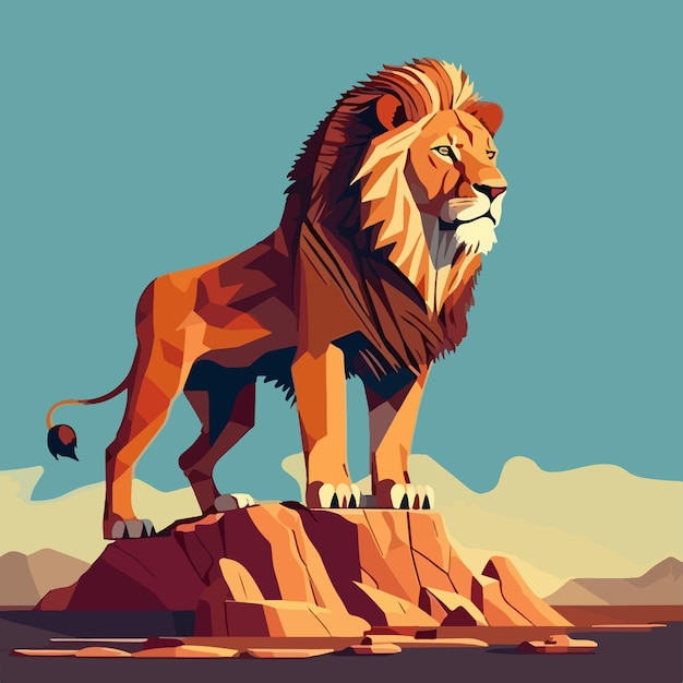 Ilustración de vector de dibujos animados de león