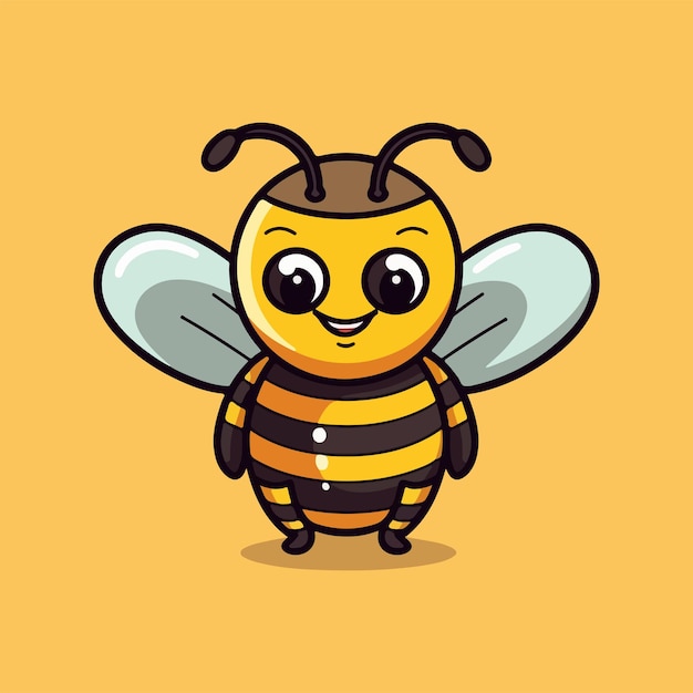 Vector ilustración de vector de dibujos animados lindo abeja miel