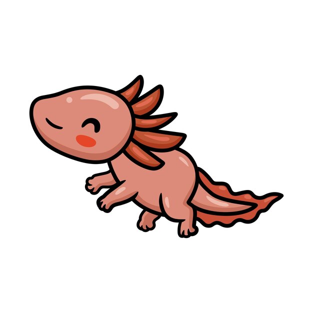 Ilustración de vector de dibujos animados lindo ajolote