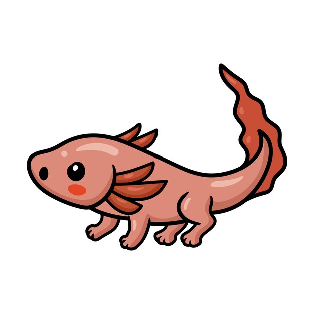Ilustración de vector de dibujos animados lindo ajolote