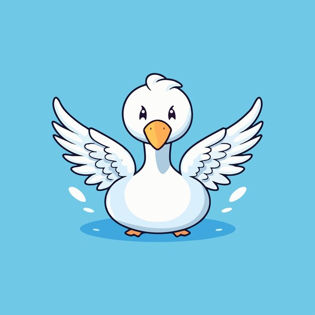 Ilustración de vector de dibujos animados lindo cisne