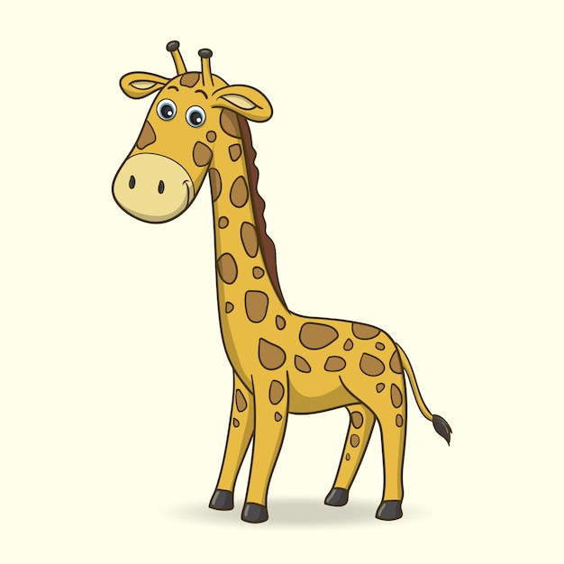 Ilustración de vector de dibujos animados lindo jirafa