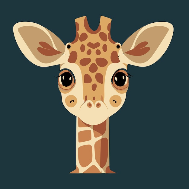 Ilustración de vector de dibujos animados lindo jirafa