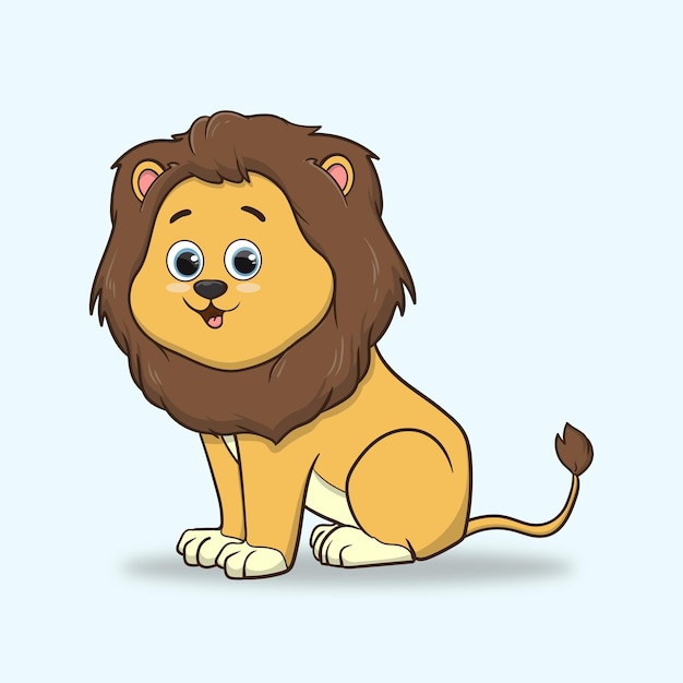 Vector ilustración de vector de dibujos animados lindo león