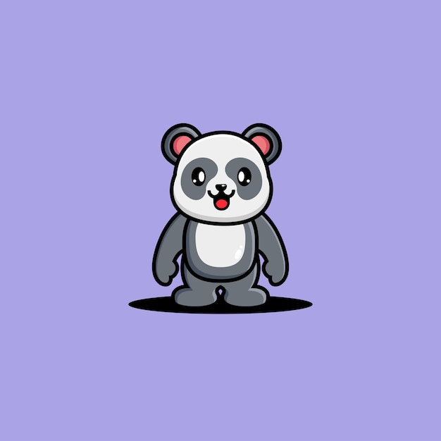 Ilustración de vector de dibujos animados lindo panda