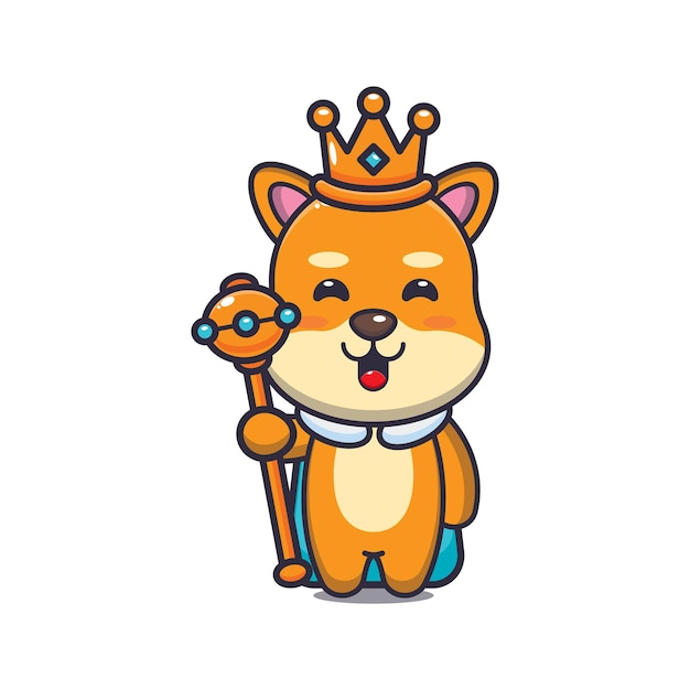 Vector ilustración de vector de dibujos animados lindo perro shiba inu