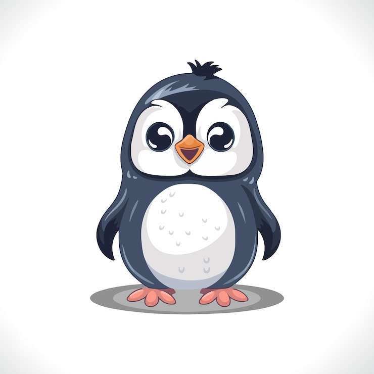 Vector ilustración de vector de dibujos animados lindo pingüino
