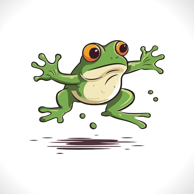 Ilustración de vector de dibujos animados lindo rana