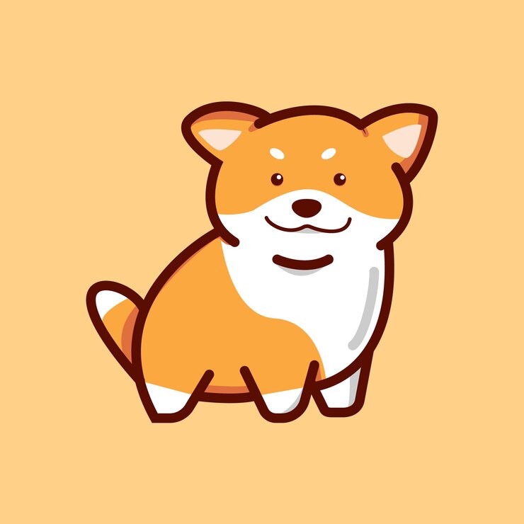 ilustración de vector de dibujos animados lindo shiba inu