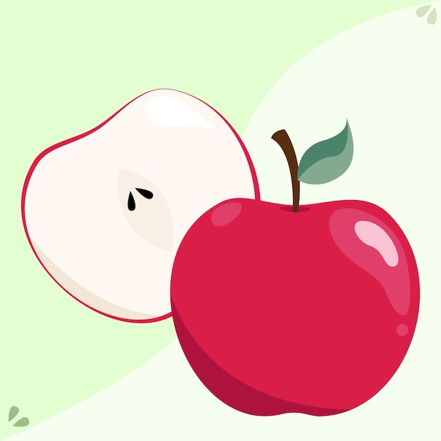 Ilustración de vector de dibujos animados de manzana