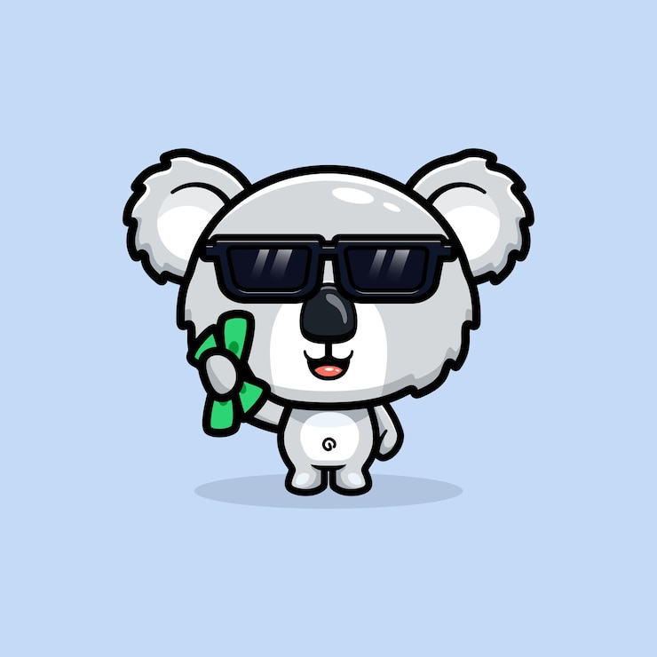 Vector ilustración de vector de dibujos animados de mascota de personaje de koala lindo