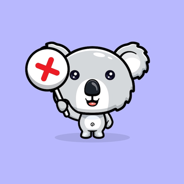 Vector ilustración de vector de dibujos animados de mascota de personaje de koala lindo