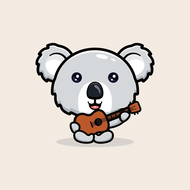 Vector ilustración de vector de dibujos animados de mascota de personaje de koala lindo