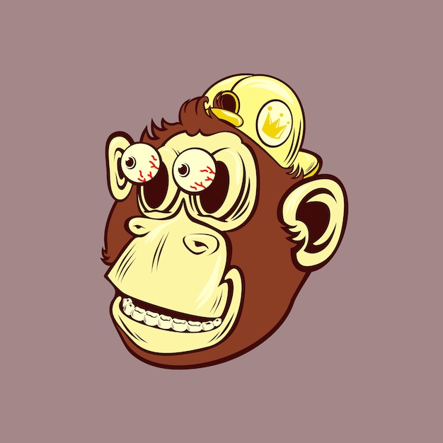Ilustración de vector de dibujos animados mono