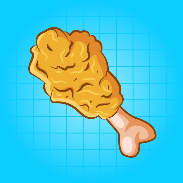 Ilustración de vector de dibujos animados de palo de tambor de pollo frito