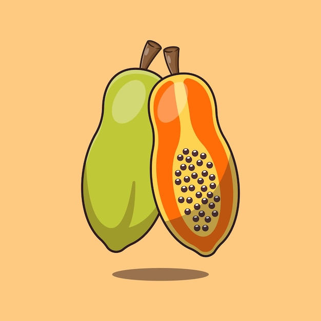 Ilustración de vector de dibujos animados de papaya