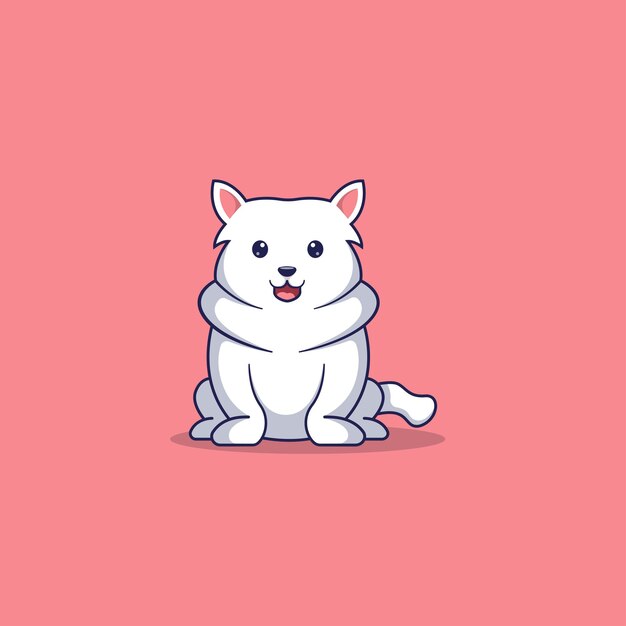 Ilustración de vector de dibujos animados de perro samoyedo